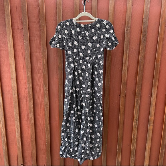 Vintage Donna Ricco Black & White Floral Romper Jumpsuit Dress Small Women - Picture 4 of 14